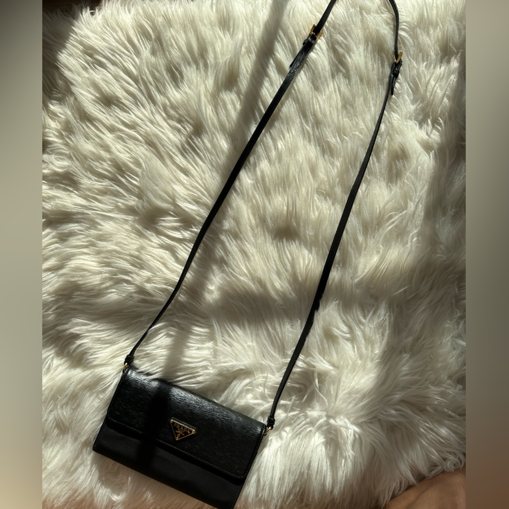 Prada Leather and Nylon Wallet with Detachable Strap